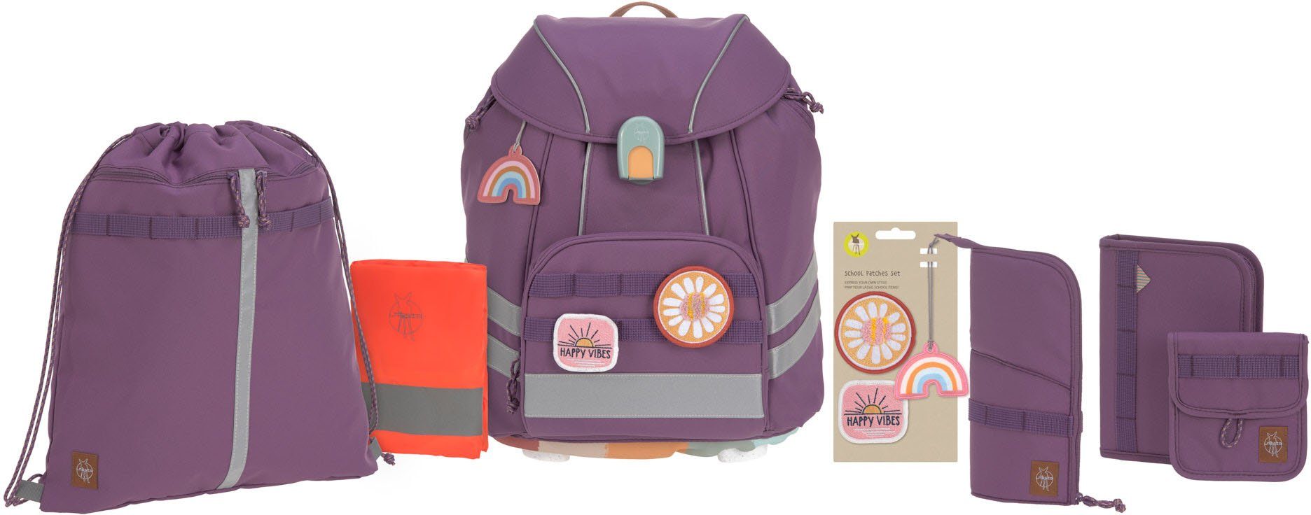LÄSSIG Schulranzen Unique, Flexy, Purple (Set,