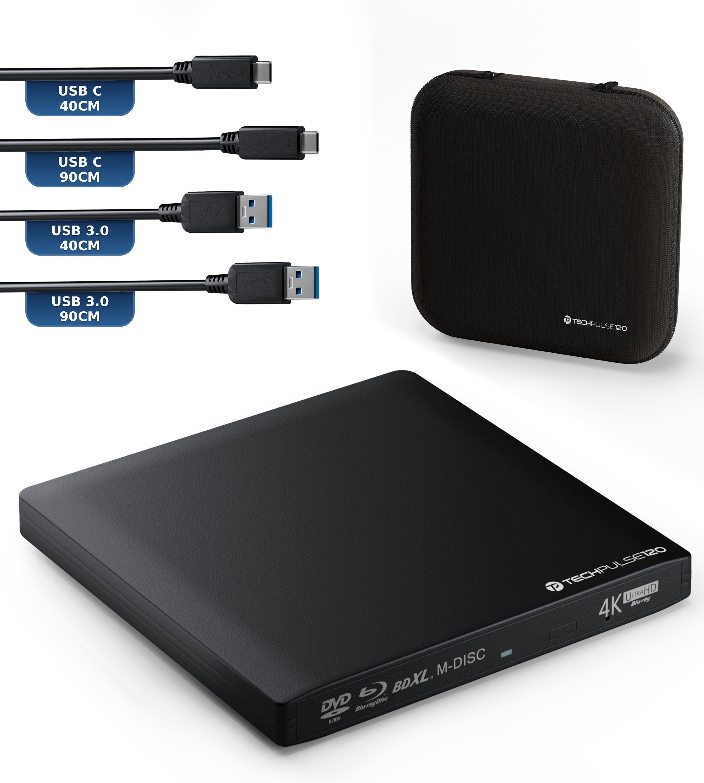 techPulse120 Externes USB 3.1 Blu-ray DVD