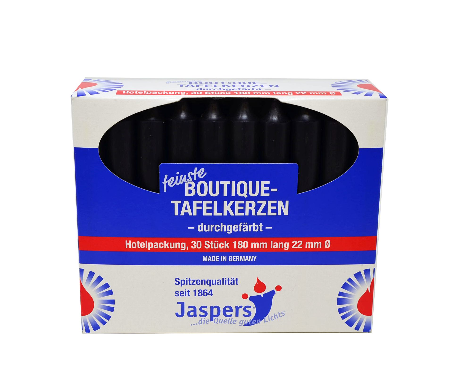 Jaspers Kerzen Tafelkerze Boutique-Kerzen Hotelpackung schwarz