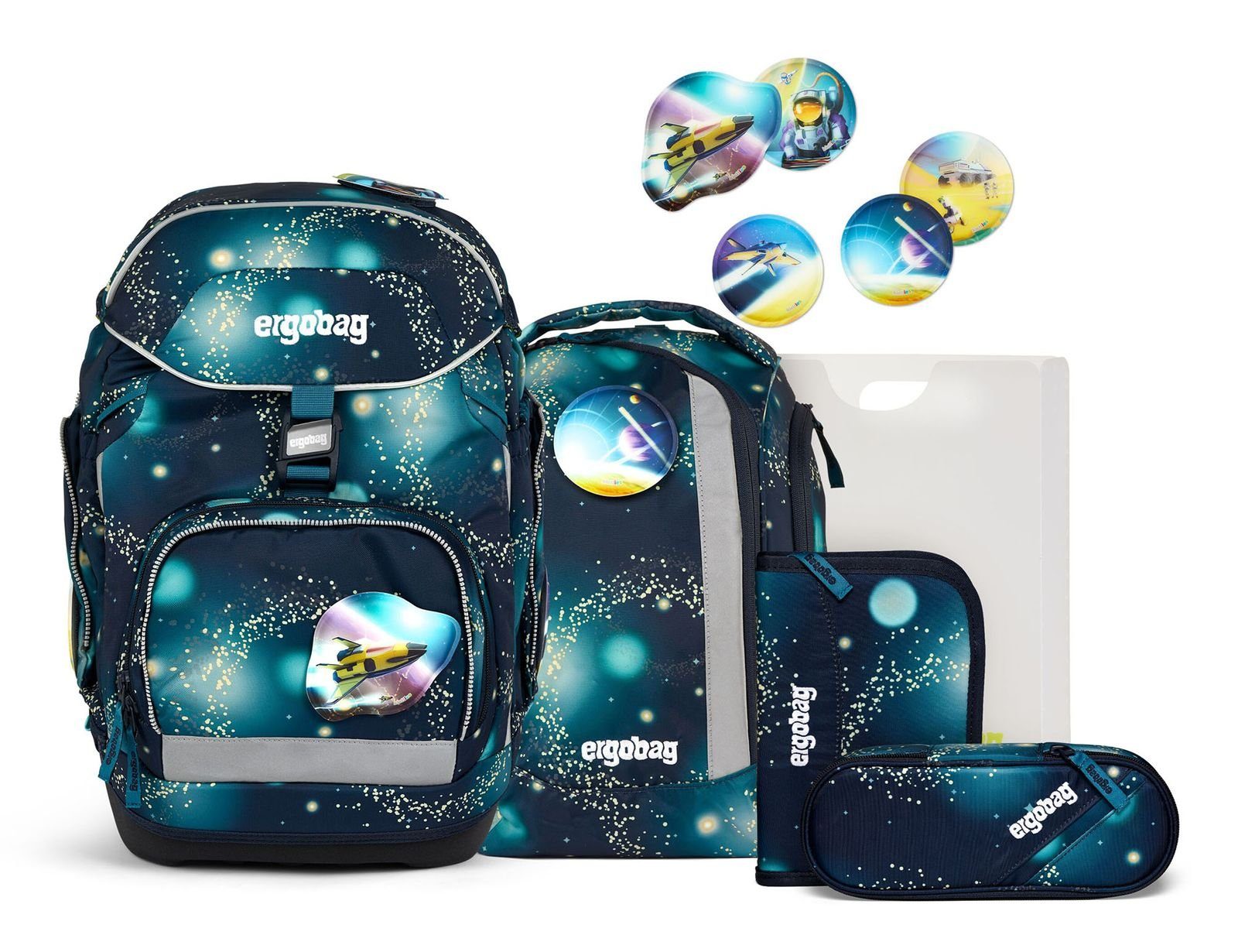ergobag Schulranzen Galaxy Glow-Edition (Set, 5-tlg)