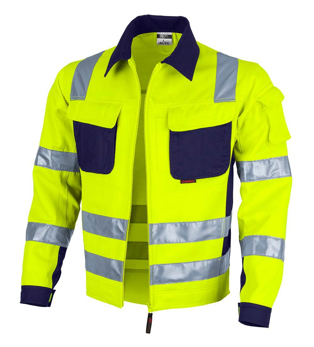 Qualitex Workwear Arbeitsjacke reflektierende PROfessionals Warnschutz-Bundjacke