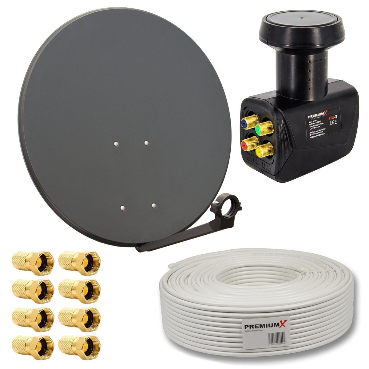 PremiumX SAT Anlage 80cm Antenne Quad