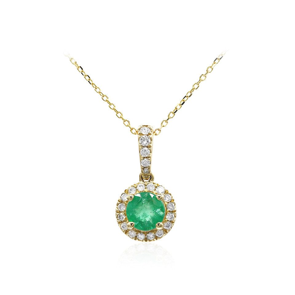 Cavill Goldkette Schicke 0,45ct sambische Smaragd