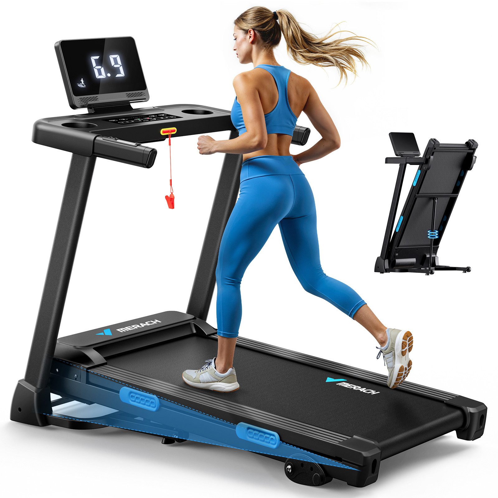 MERACH Laufband Elektrisches Laufband, Klappbares Laufband