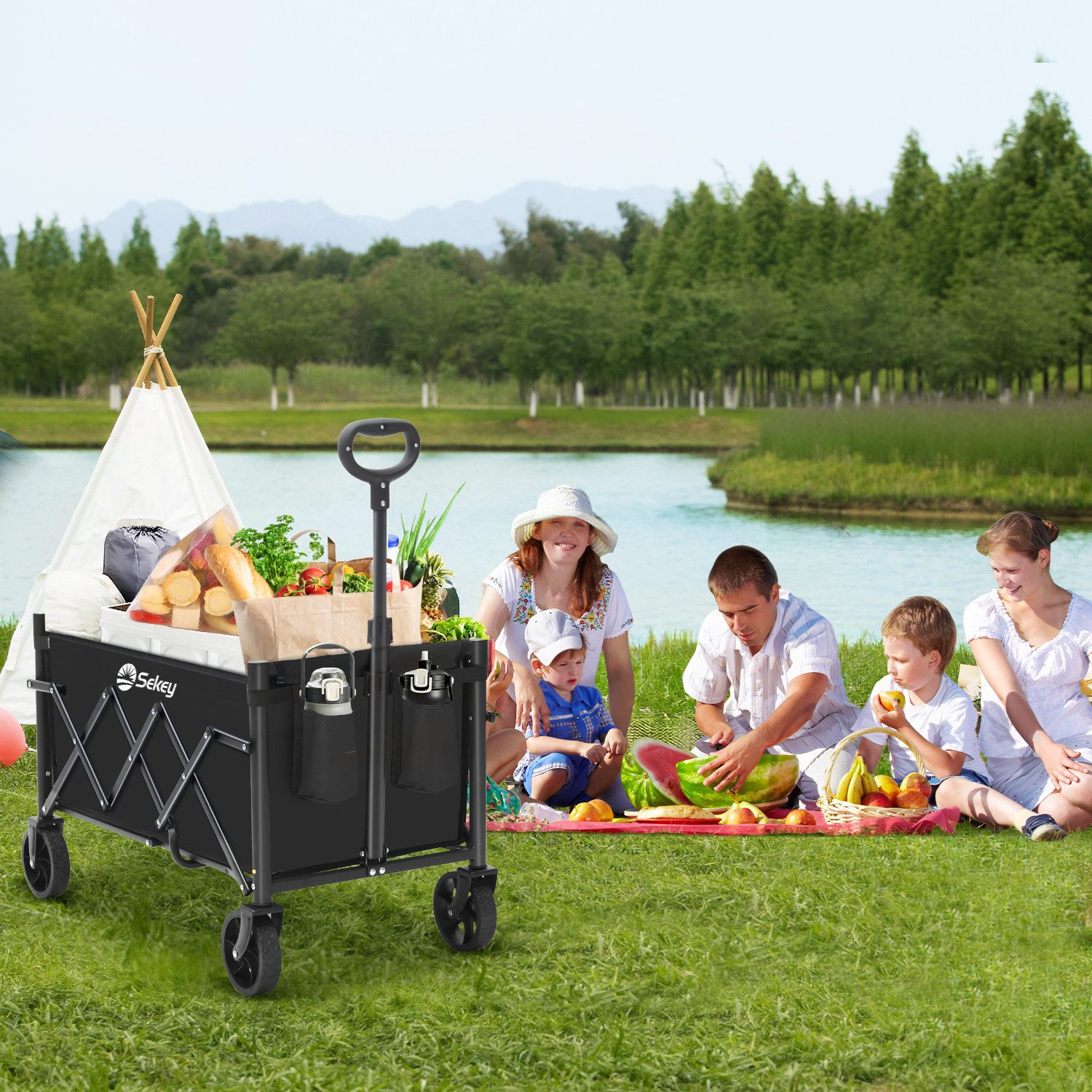 Sekey Bollerwagen Bollerwagen Faltbar Gartenwagen Klein