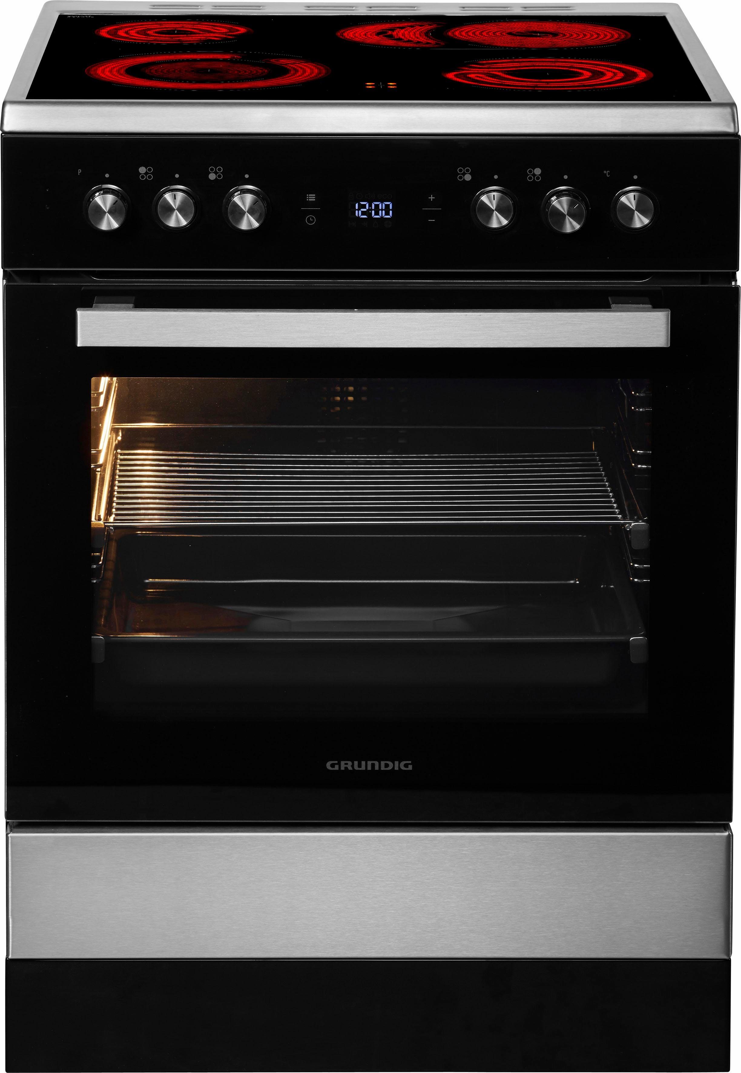 Grundig Elektro-Standherd GFBM23420, mit Backauszug, mit