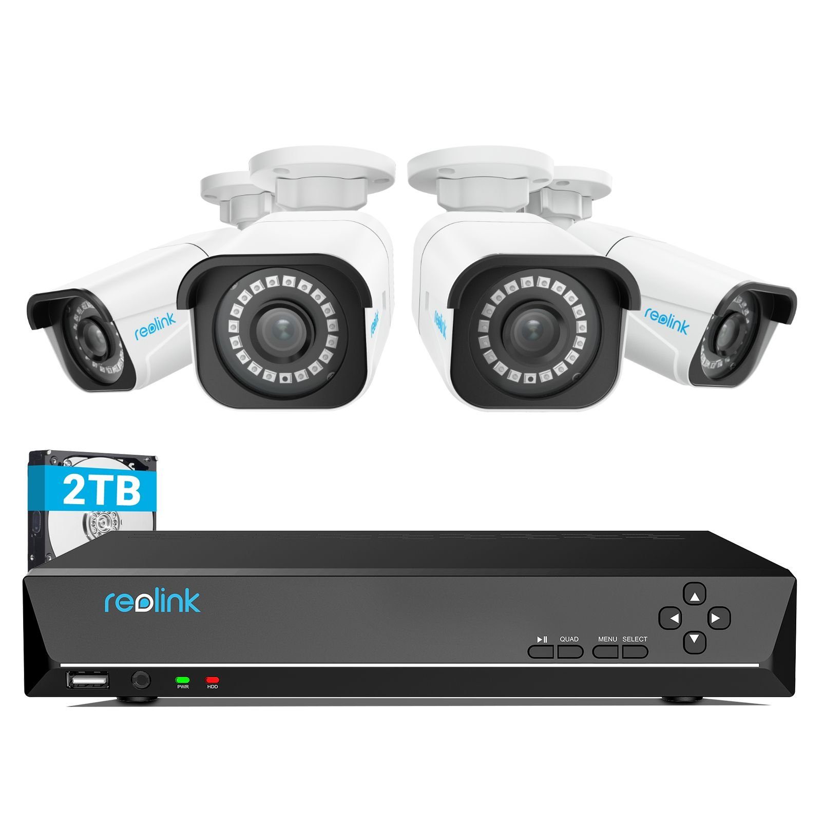 Reolink Überwachungskamera 4K Überwachungskamera Set RLK8-800B4-A