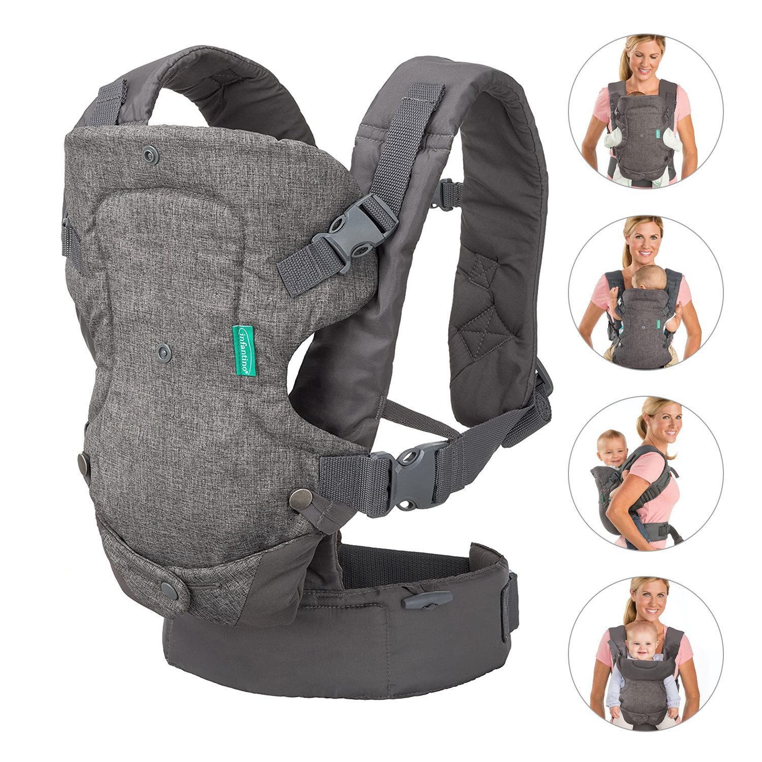 POPOLIC Bauchtrage Ergonomische 4-in-1-Babytrage für Neugeborene