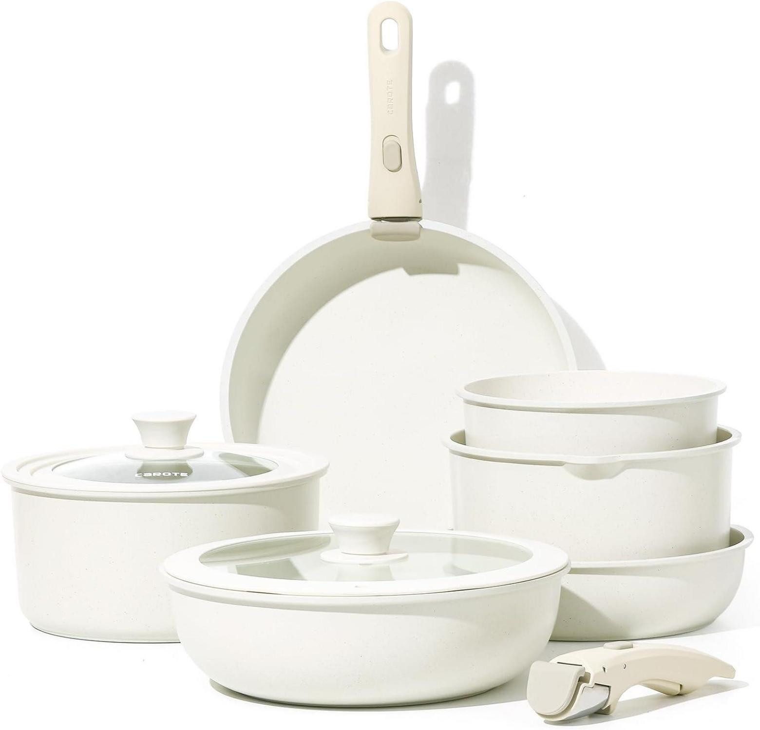 LuxusKollektion Pfannen-Set Topfset Pfannenset abnehmbaren Griffen