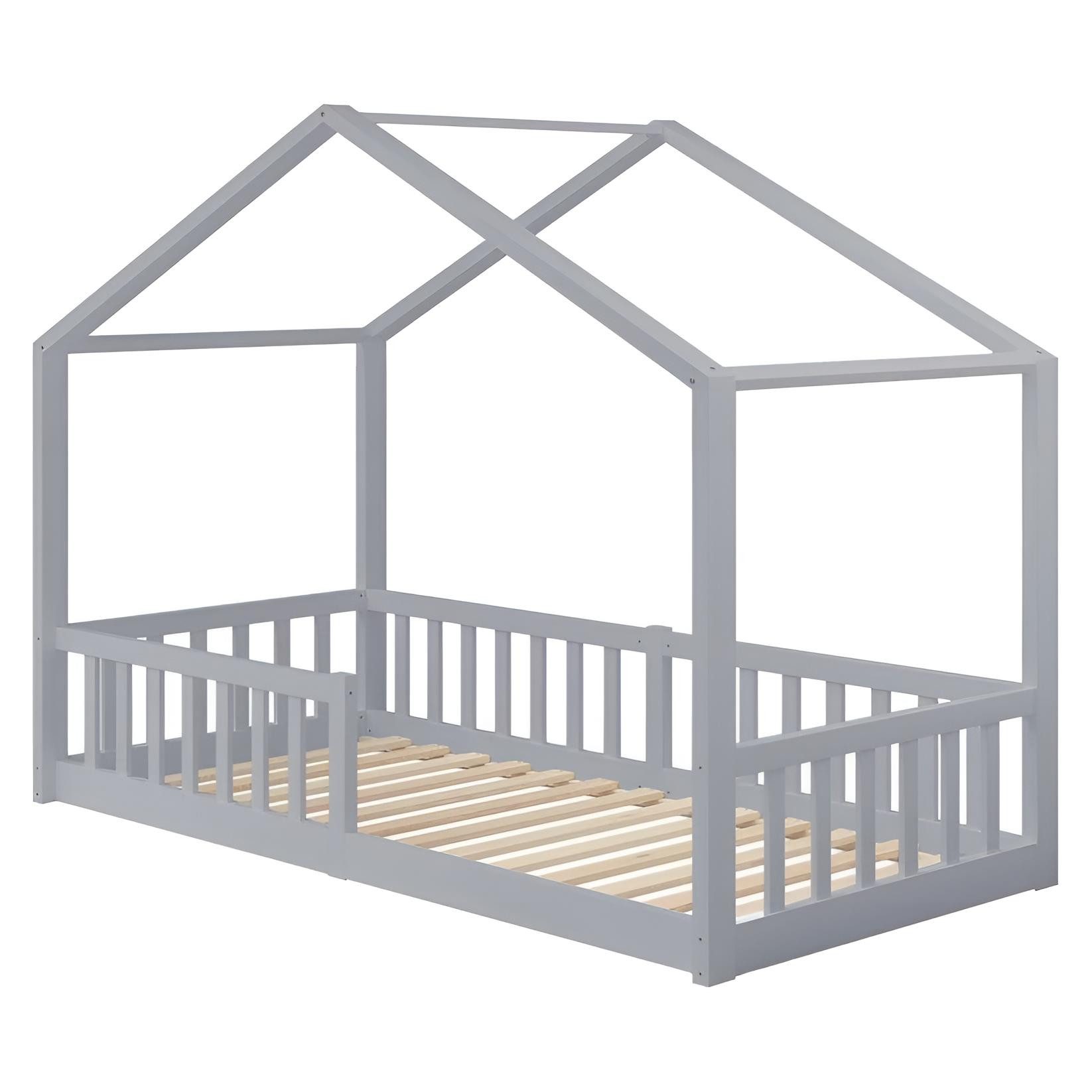 Diyarts Babybett, Rausfallschutz, Rolllattenrost & bodentief