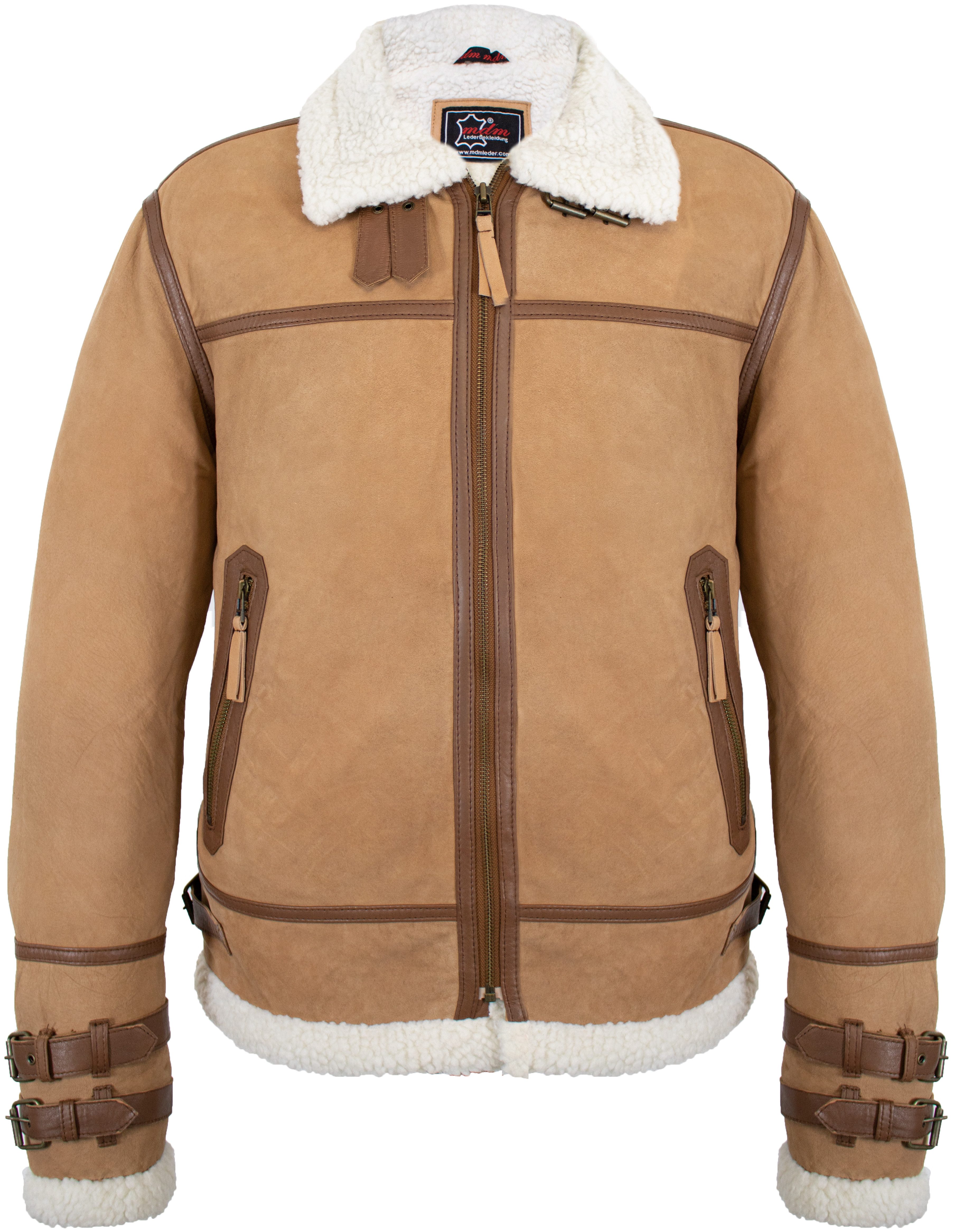 MDM Lederjacke Herren Fell Lederjacke Fliegerjacke