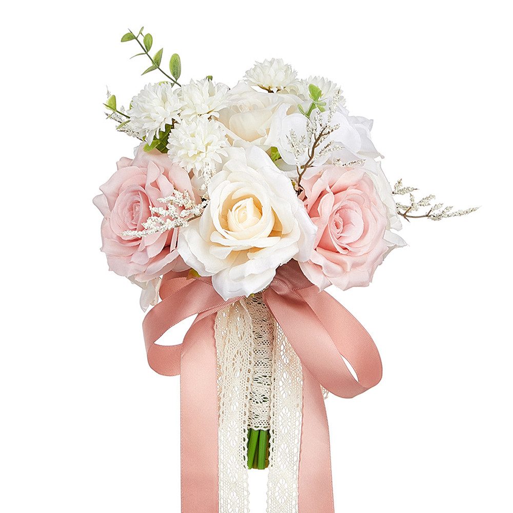 Kunstblumenstrauß Brautsträuße, künstliche Rosen, Handgefertigt, Romantisch,