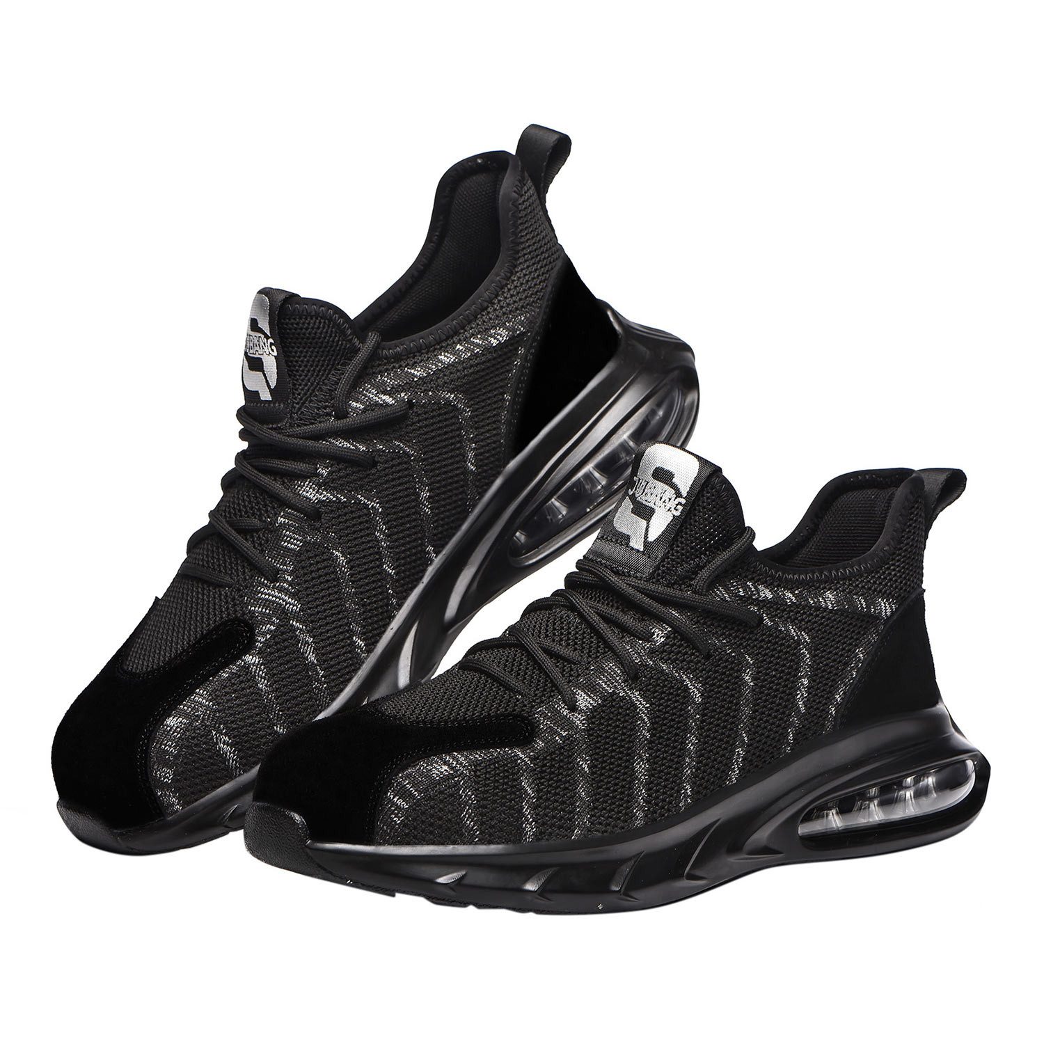 Refttenw Arbeitsschutzschuhe Stahlkappe luftgepolsterte Arbeitsschuhe Sicherheitsschuh