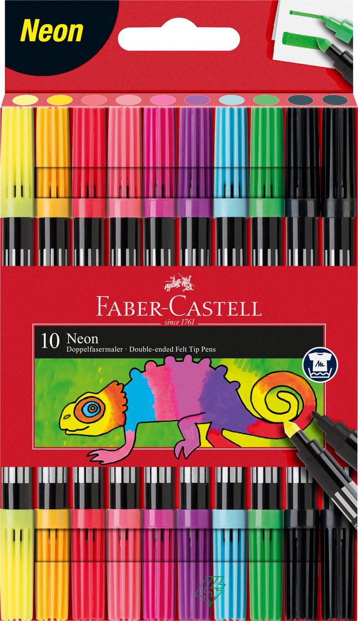 Faber-Castell Filzstift Doppelfasermaler, Filzstifte Set 10-teilig