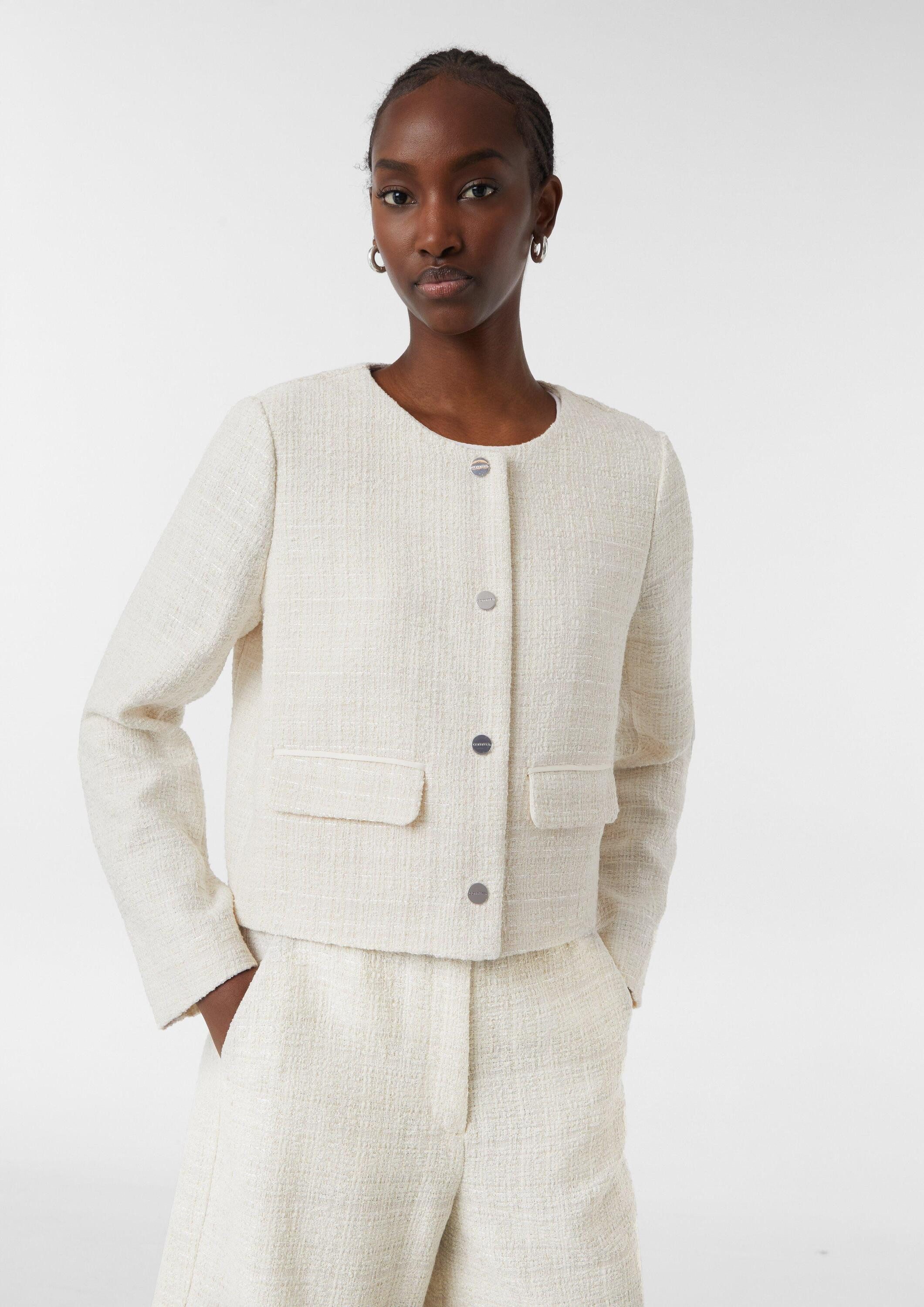 comma Jackenblazer Indoor-Jacke Hochwertige Bouclé-Jacke mit