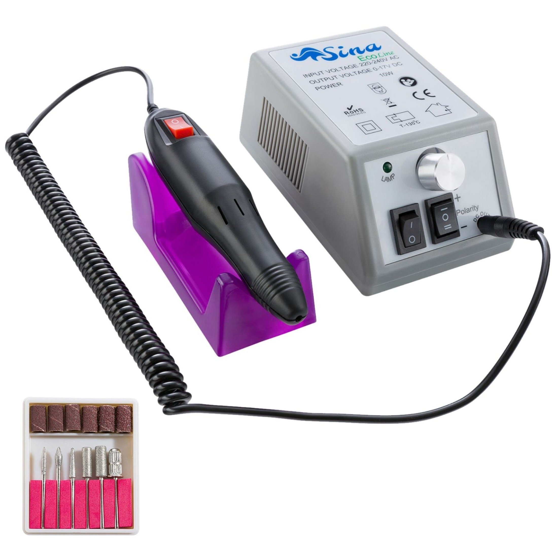 Arebos Beauty-Multigerät Elektrische Nagelfeile, Nagelfräser Pink,