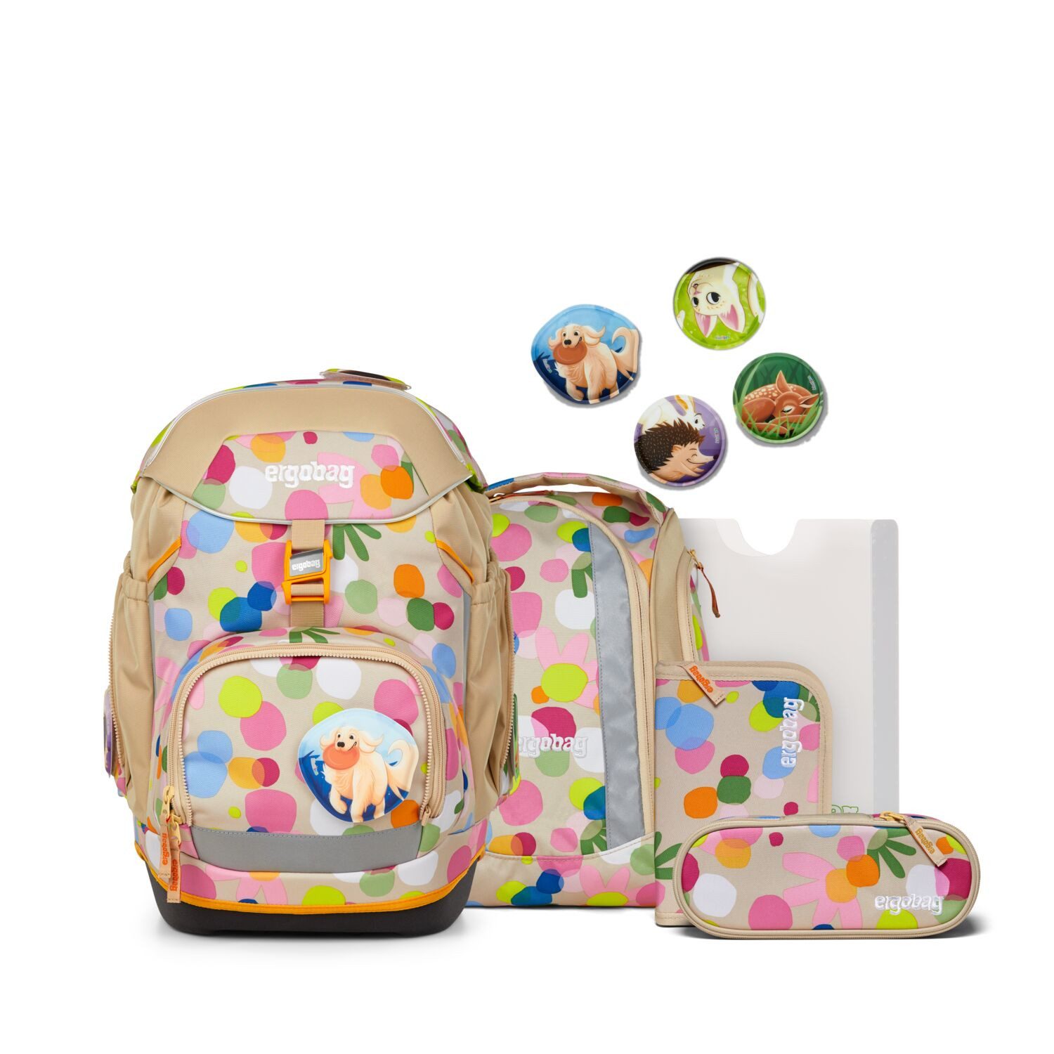 ergobag Schulranzen Schulranzen-Set PACK Flower PowBär