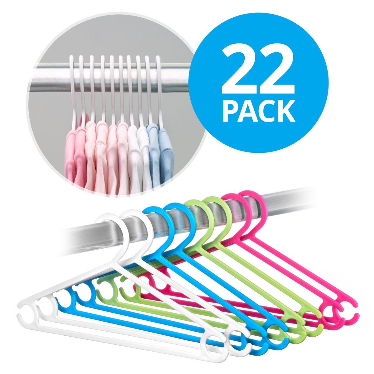 LaLoona Kleiderbügel Bunt, Babykleiderbügel 22 Stück