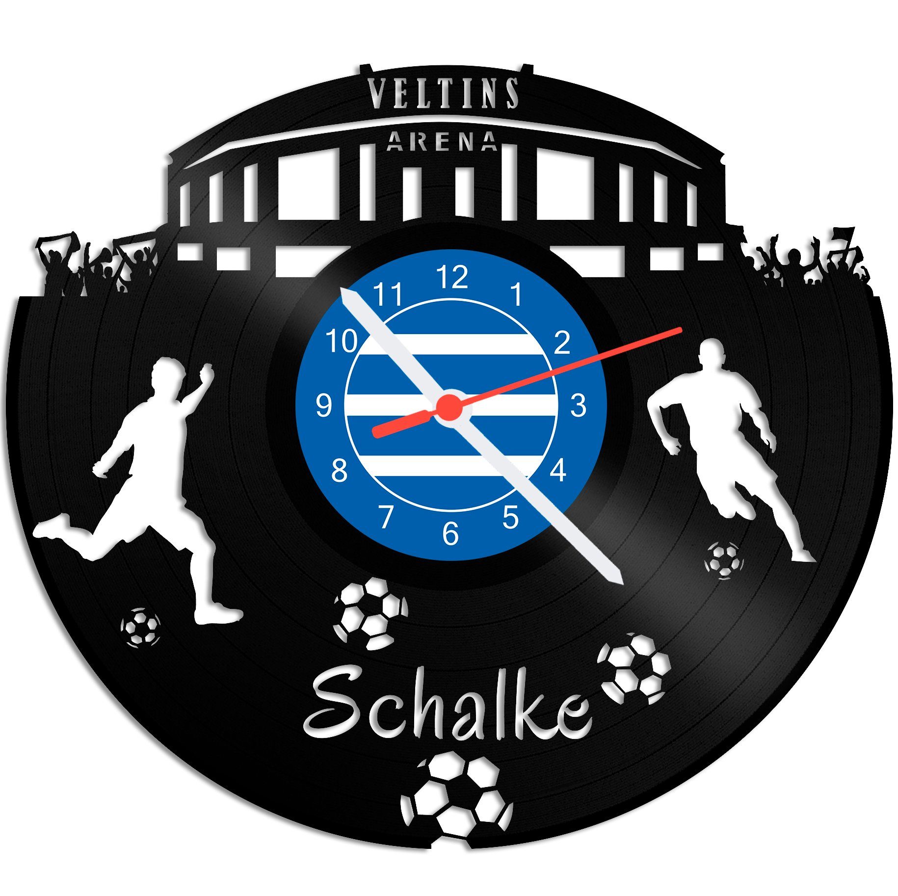 GRAVURZEILE Wanduhr Schallplattenuhr Schalke - 100%