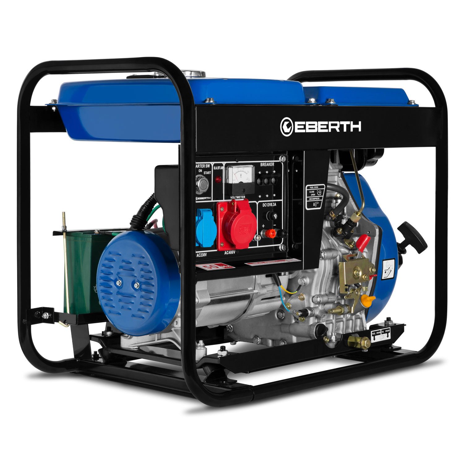 EBERTH Stromerzeuger 5000 Watt Notstromaggregat Diesel,Stromerzeuger
