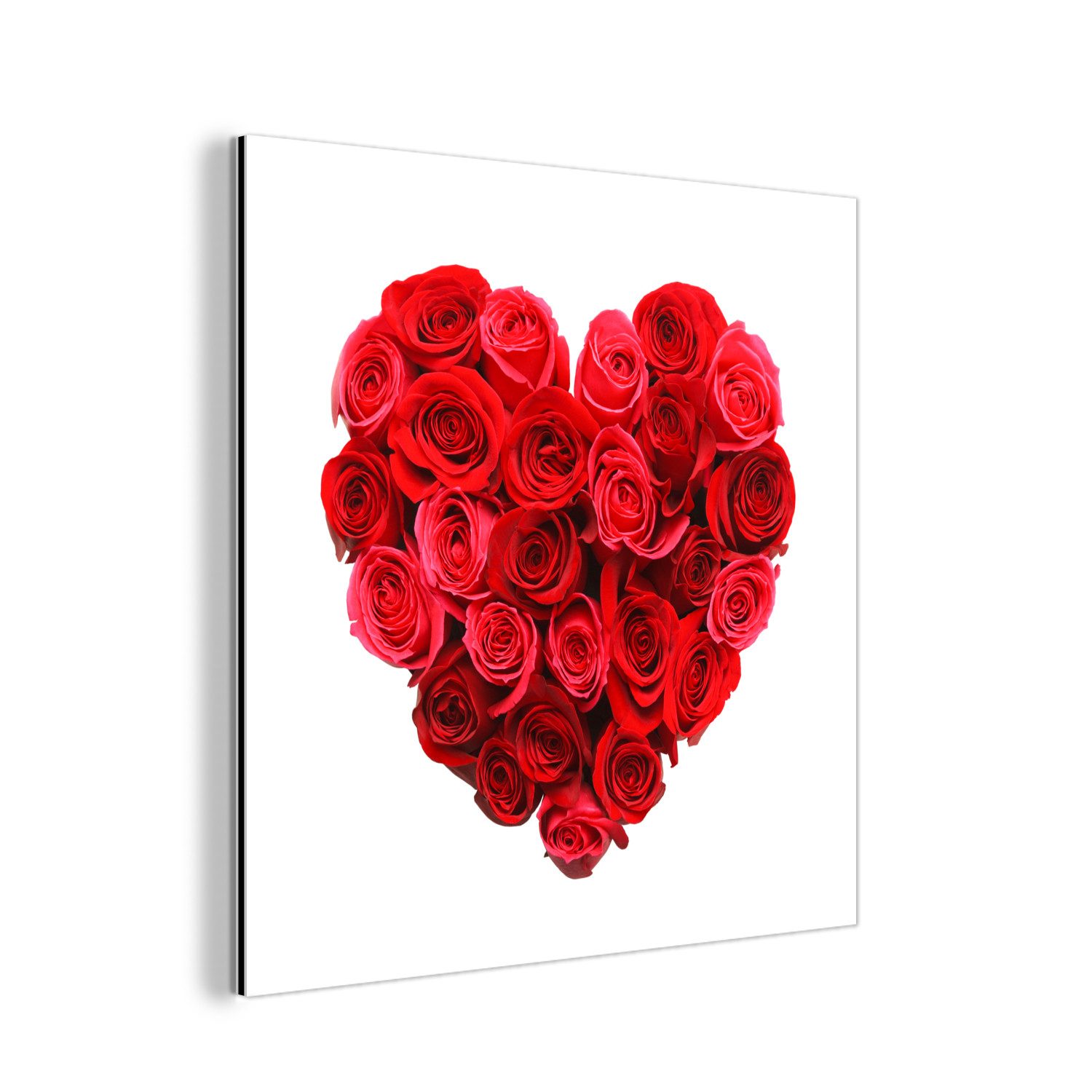 MuchoWow Metallbild Rosen - Rot -