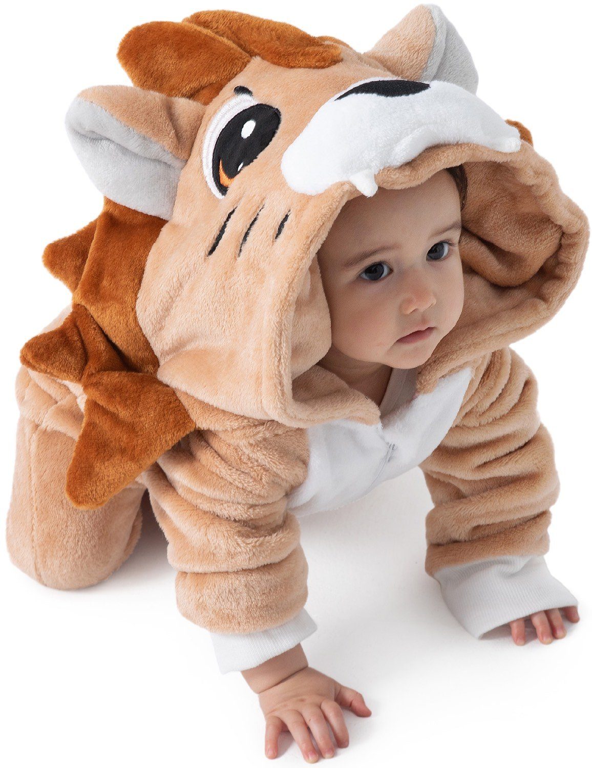 Corimori Strampler Flauschiges Löwen-Kostüm für Babies,
