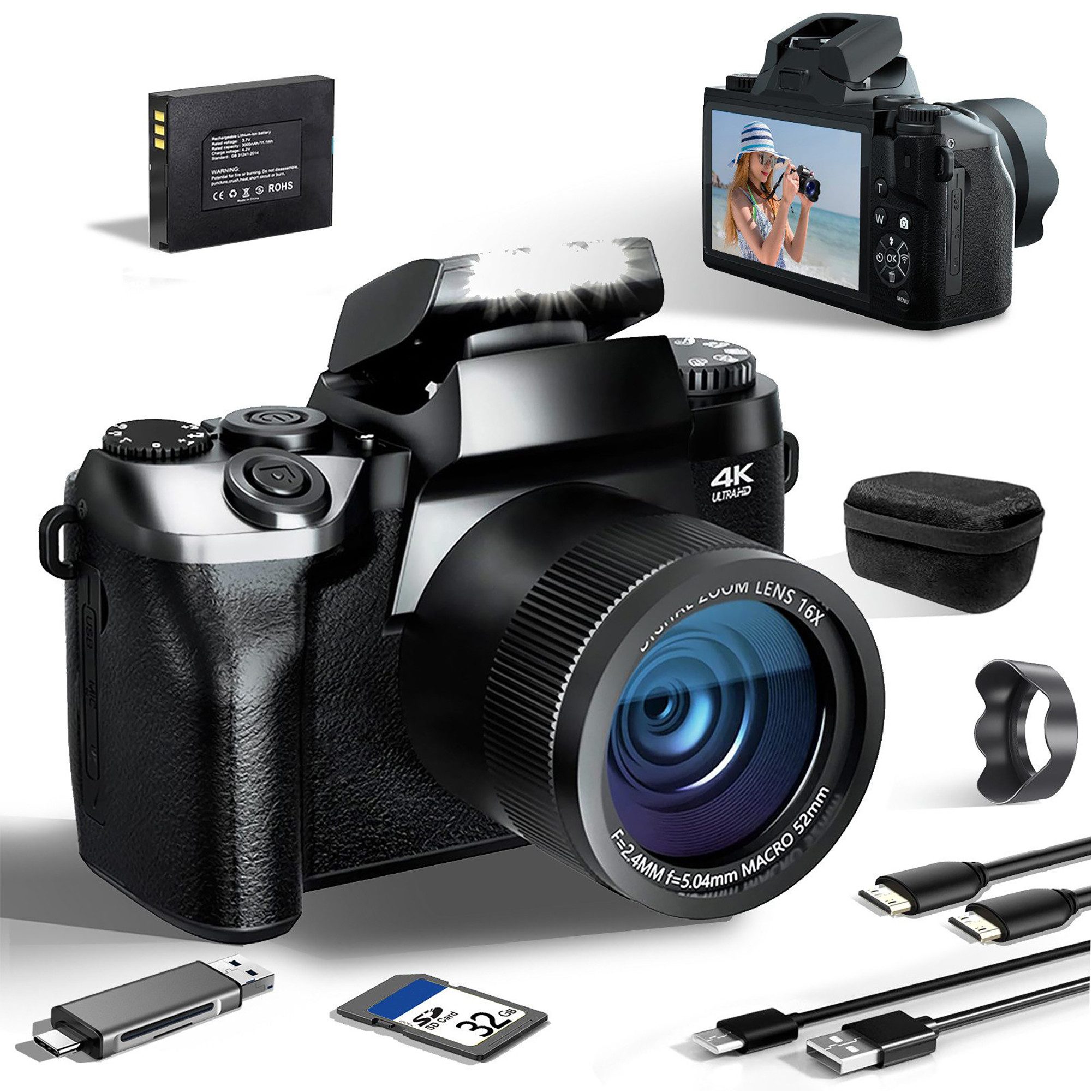 Fine Life Pro 64MP Digitalkamera für