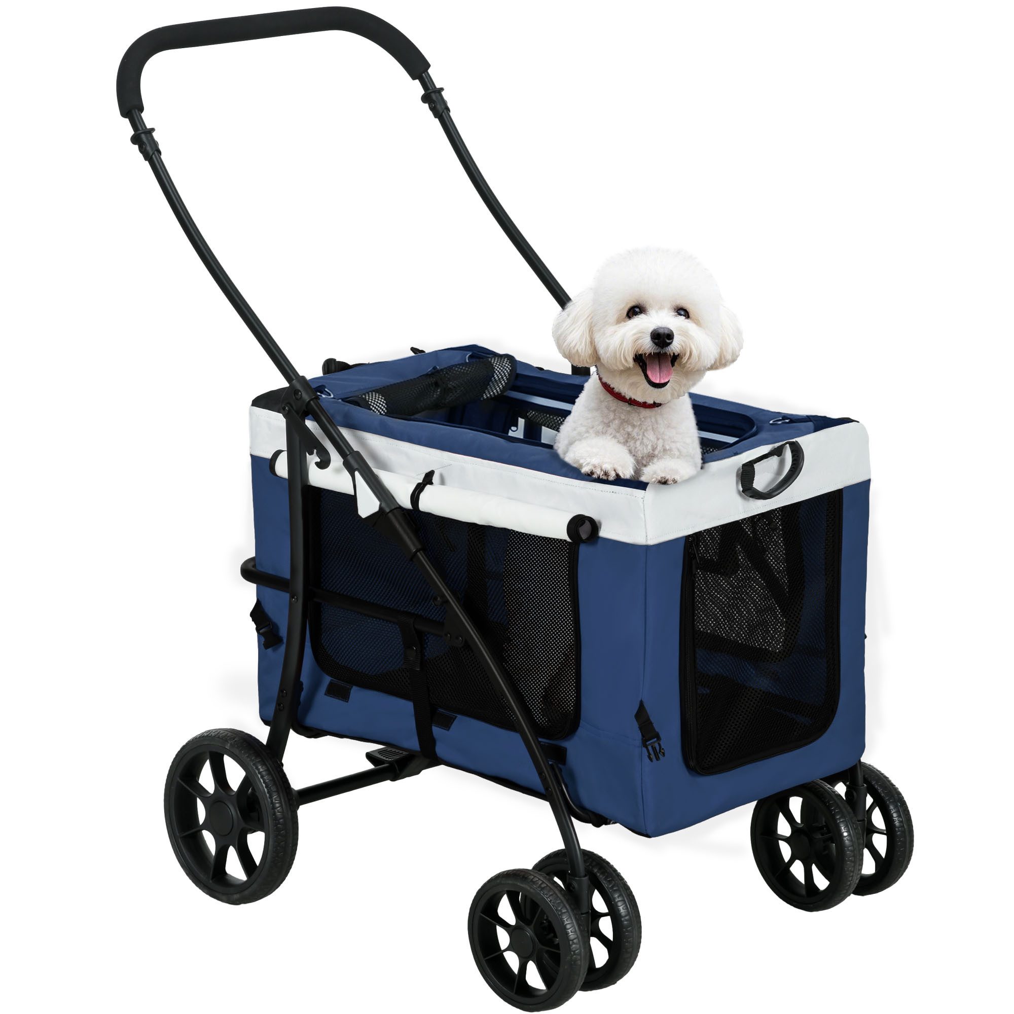 PawHut Hundebuggy Hundetrolley mit abnehmbarem Korb,