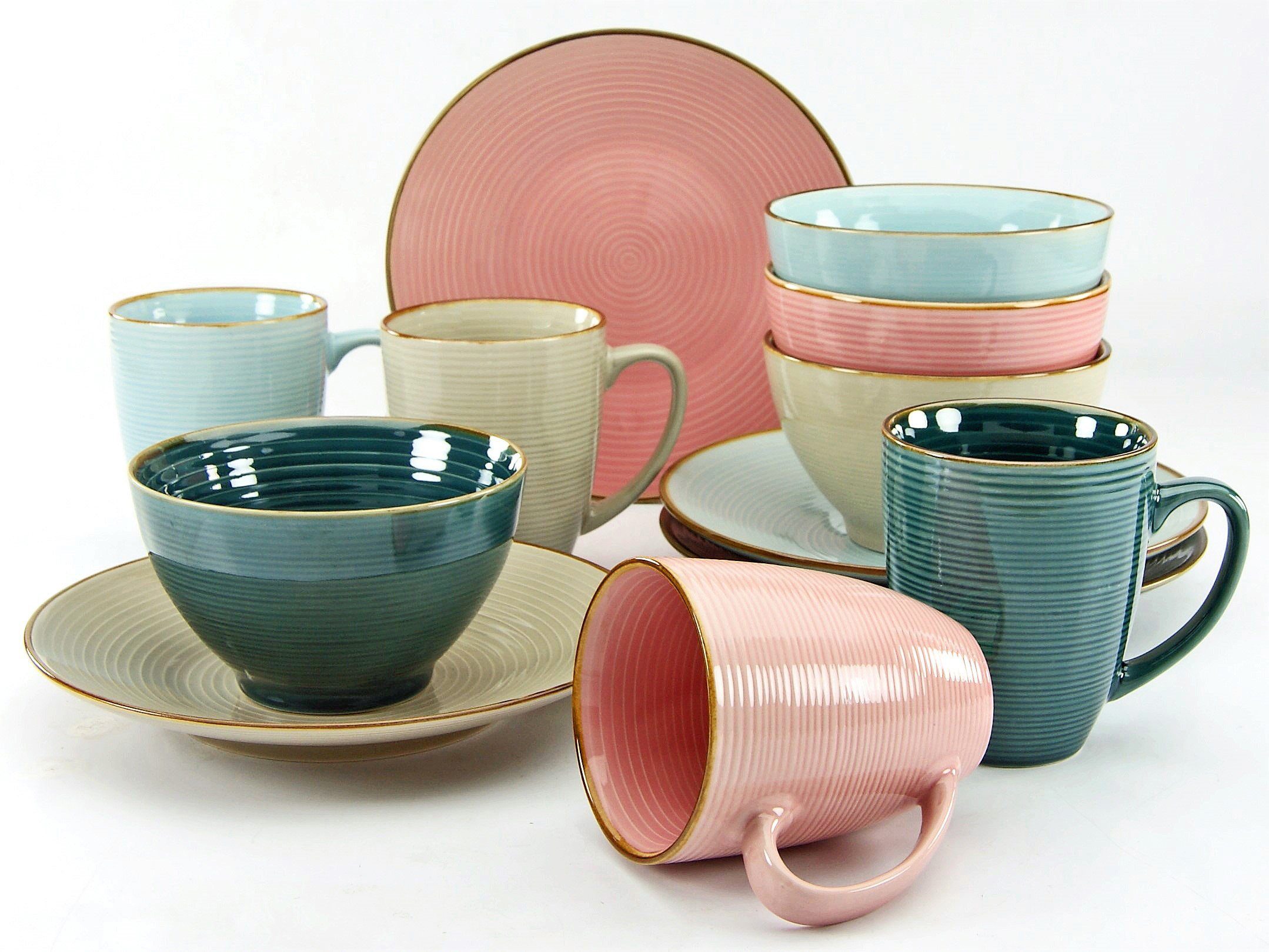 CreaTable Frühstücks-Geschirrset Service, Cosy Morning (Teller,