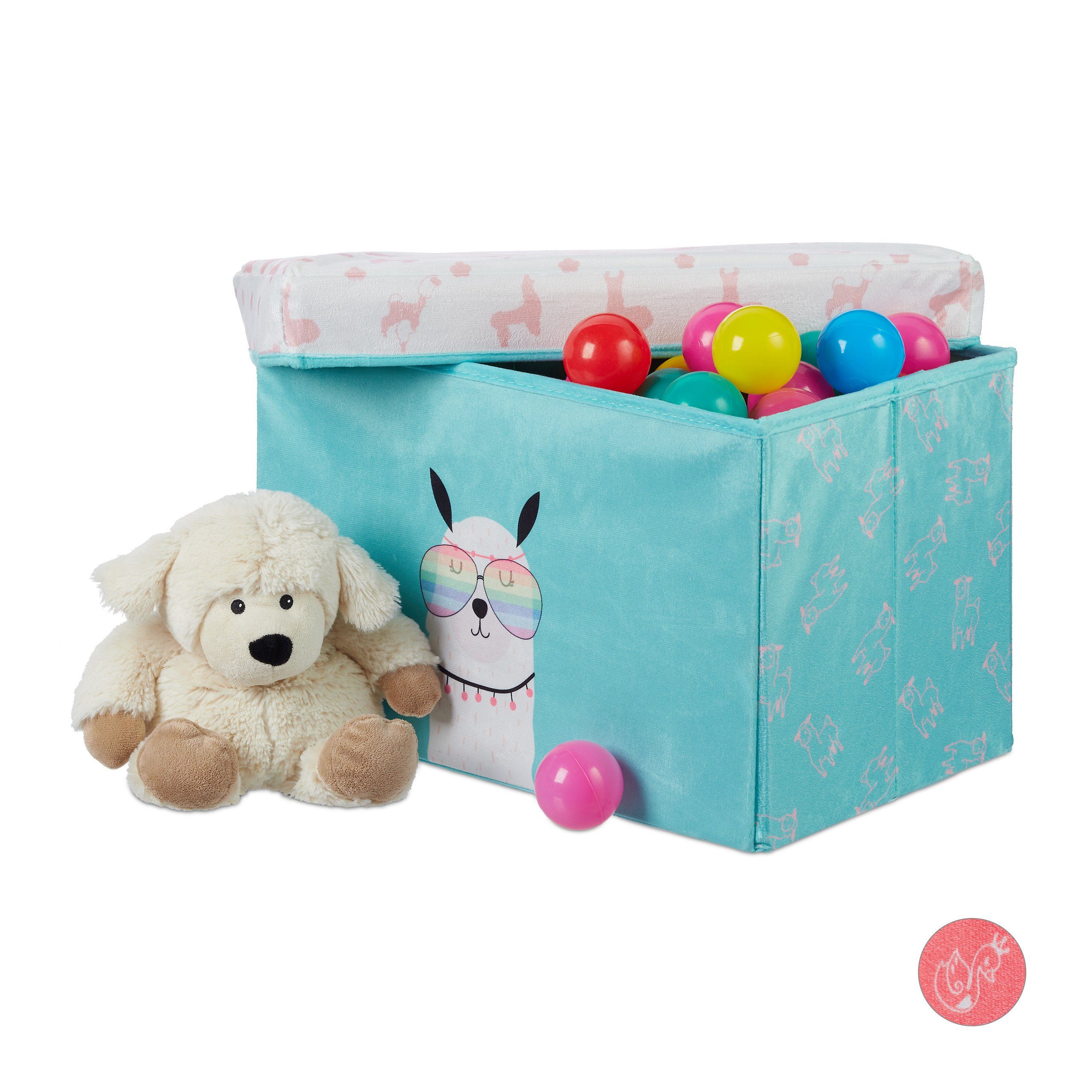 relaxdays Sitztruhe Sitzbox Kinder mit Motiv,