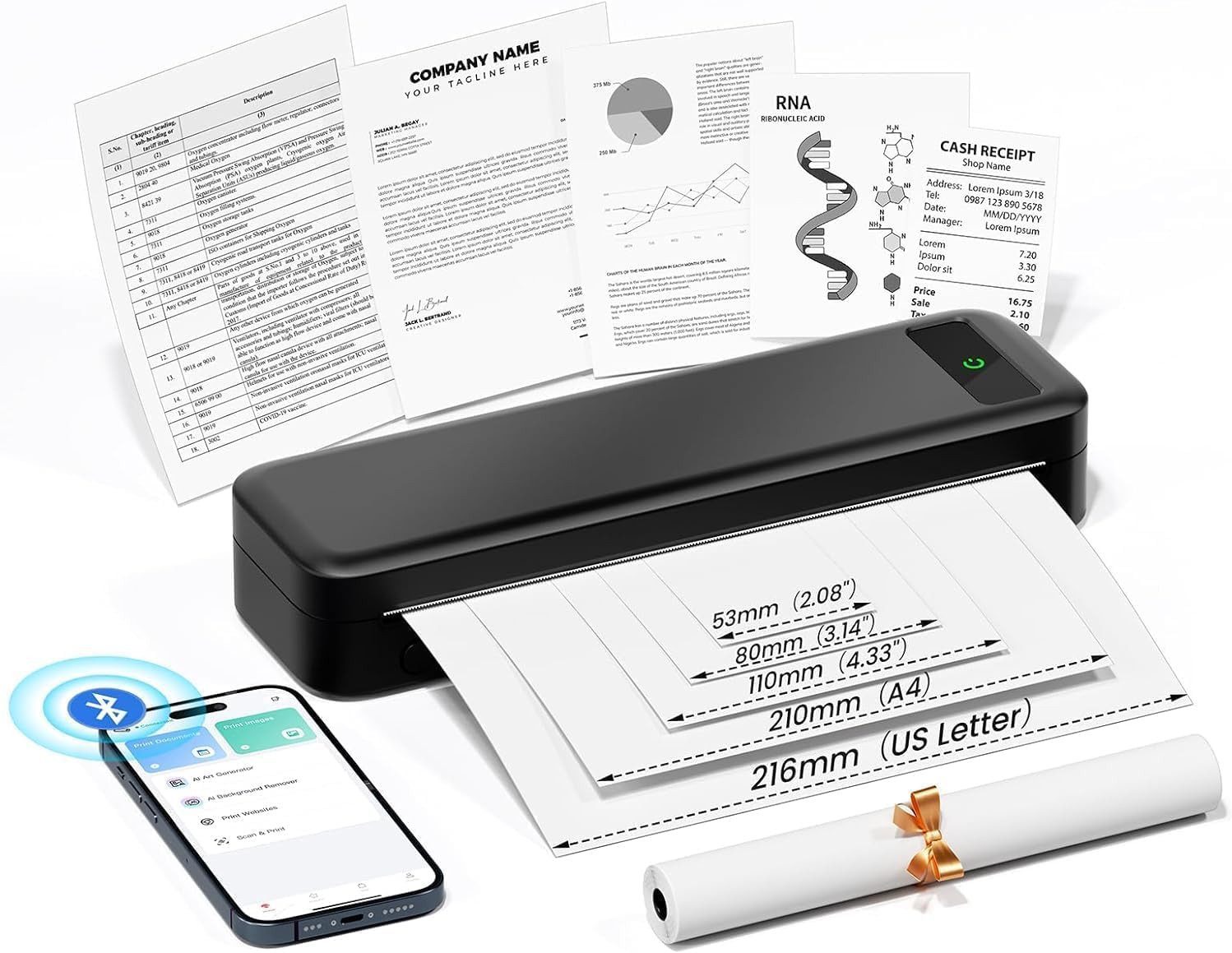 TATTMUSE A4, 300 DPI Bluetooth-Rechnungen, Lernen,