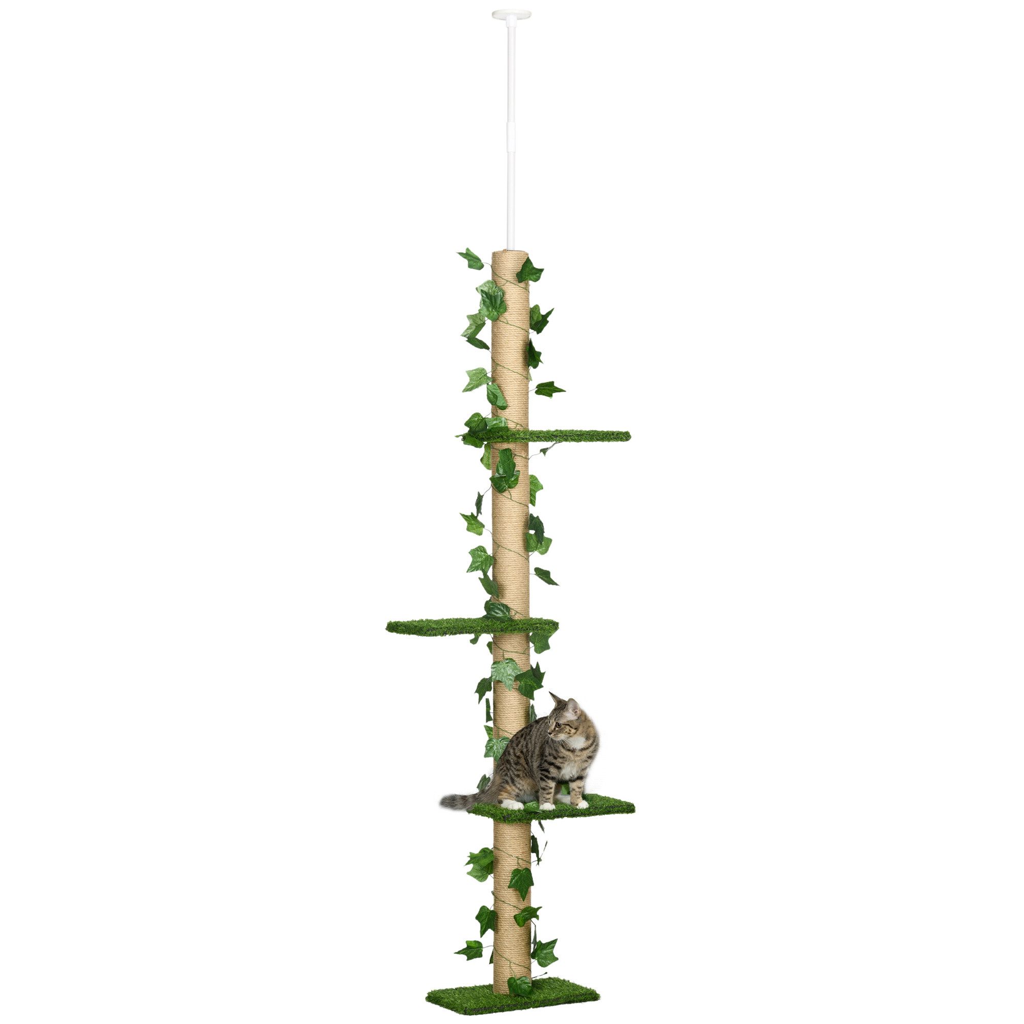 PawHut Kratzbaum Katzenkratzbaum Deckenhoch, 202-242 cm,