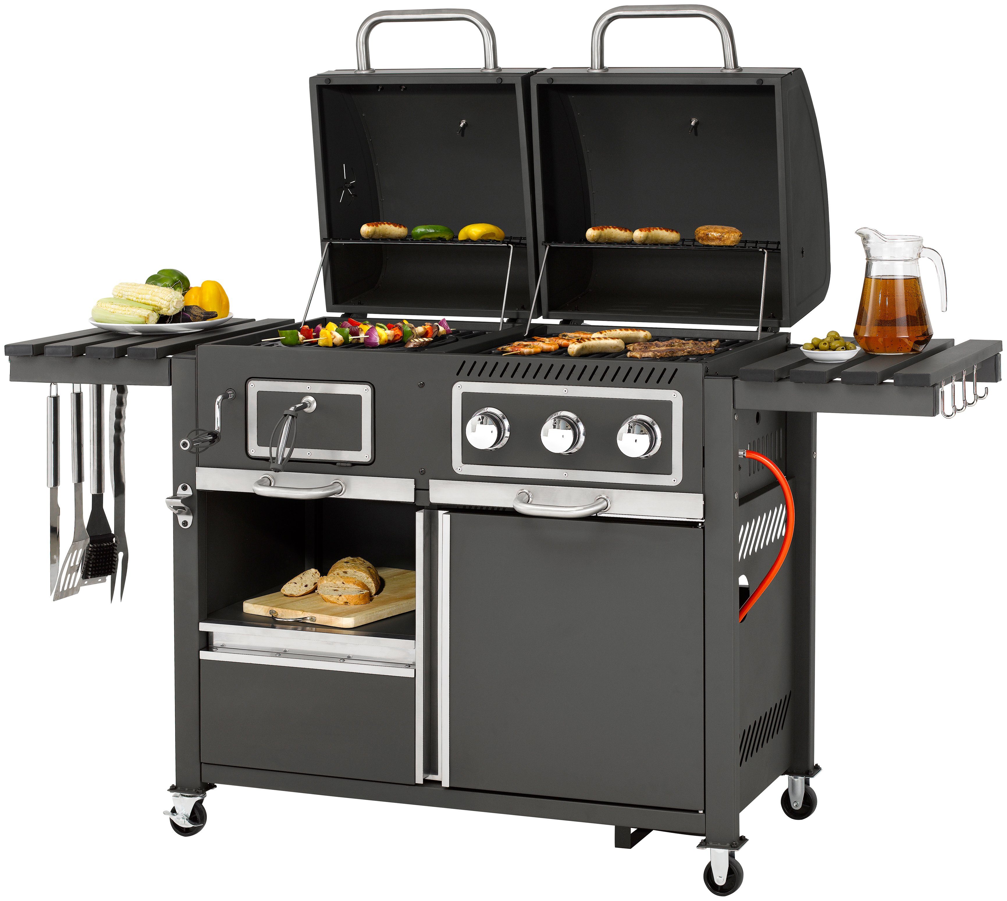 Tepro Gasgrill Kohle-Gas-Kombi Toronto, BxTxH: 173x65x116,5