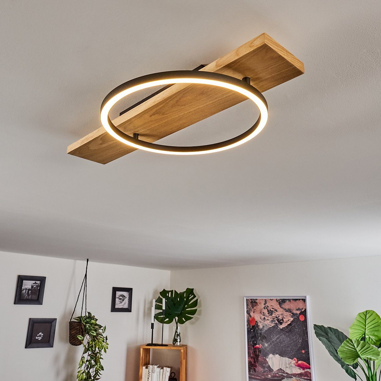 hofstein Deckenleuchte Holz Decken Lampen LED