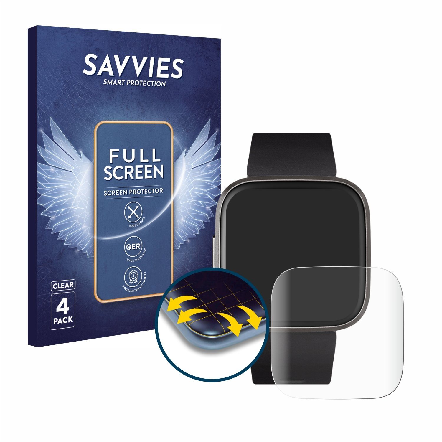Savvies Displayschutzfolie Fullscreen Schutzfolie für Fitbit