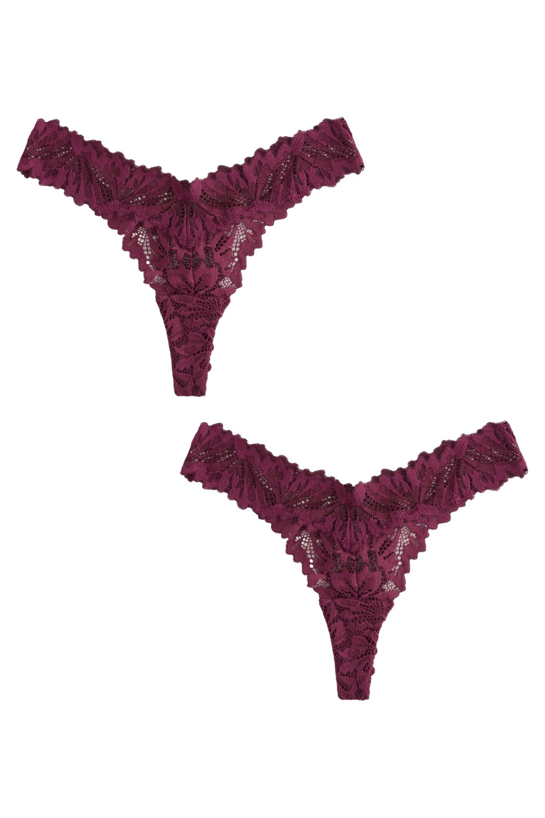 Next String 2er-Pack Comfort Spitzenslips, Tanga