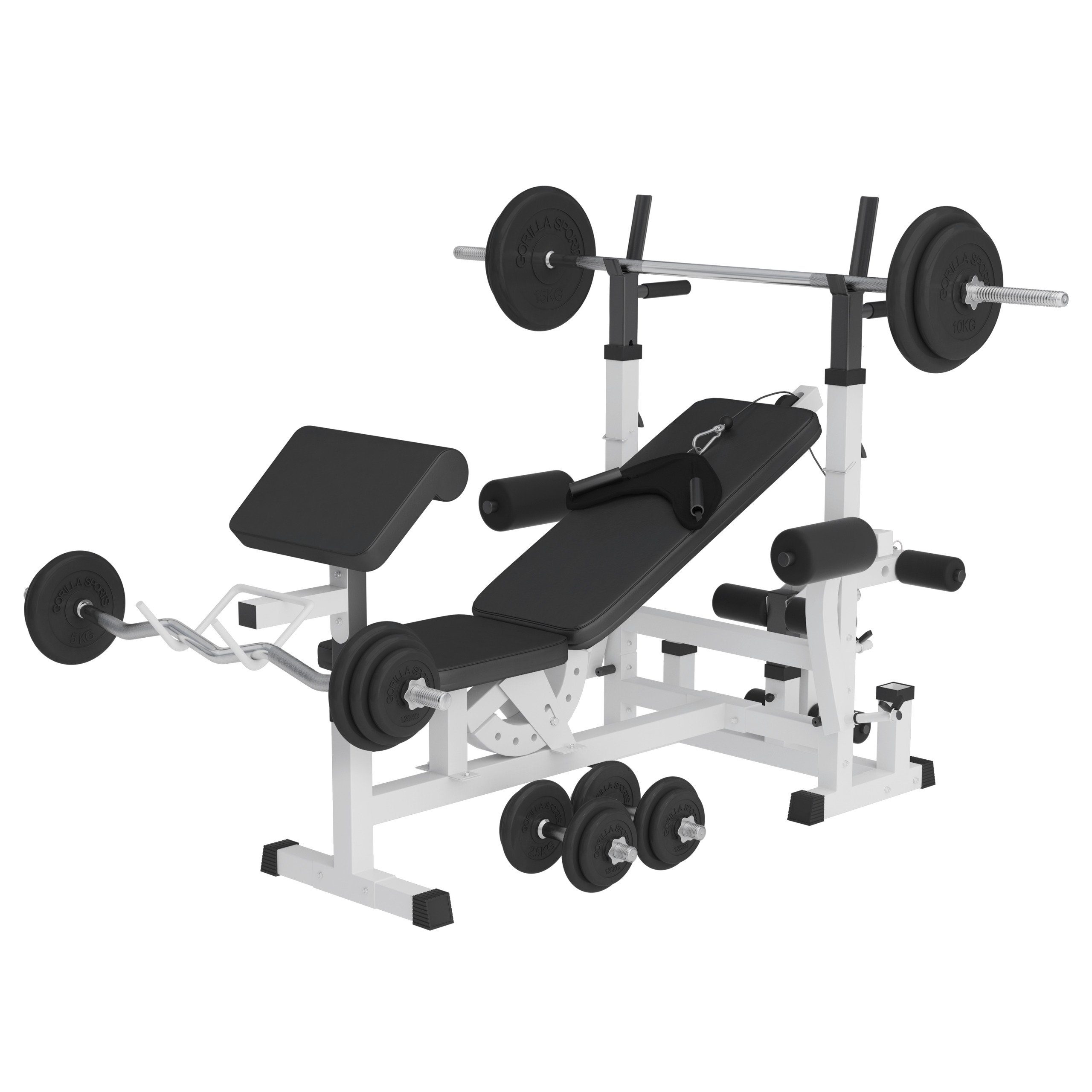 GORILLA SPORTS Kraftstation Hantelbank - Hantelset