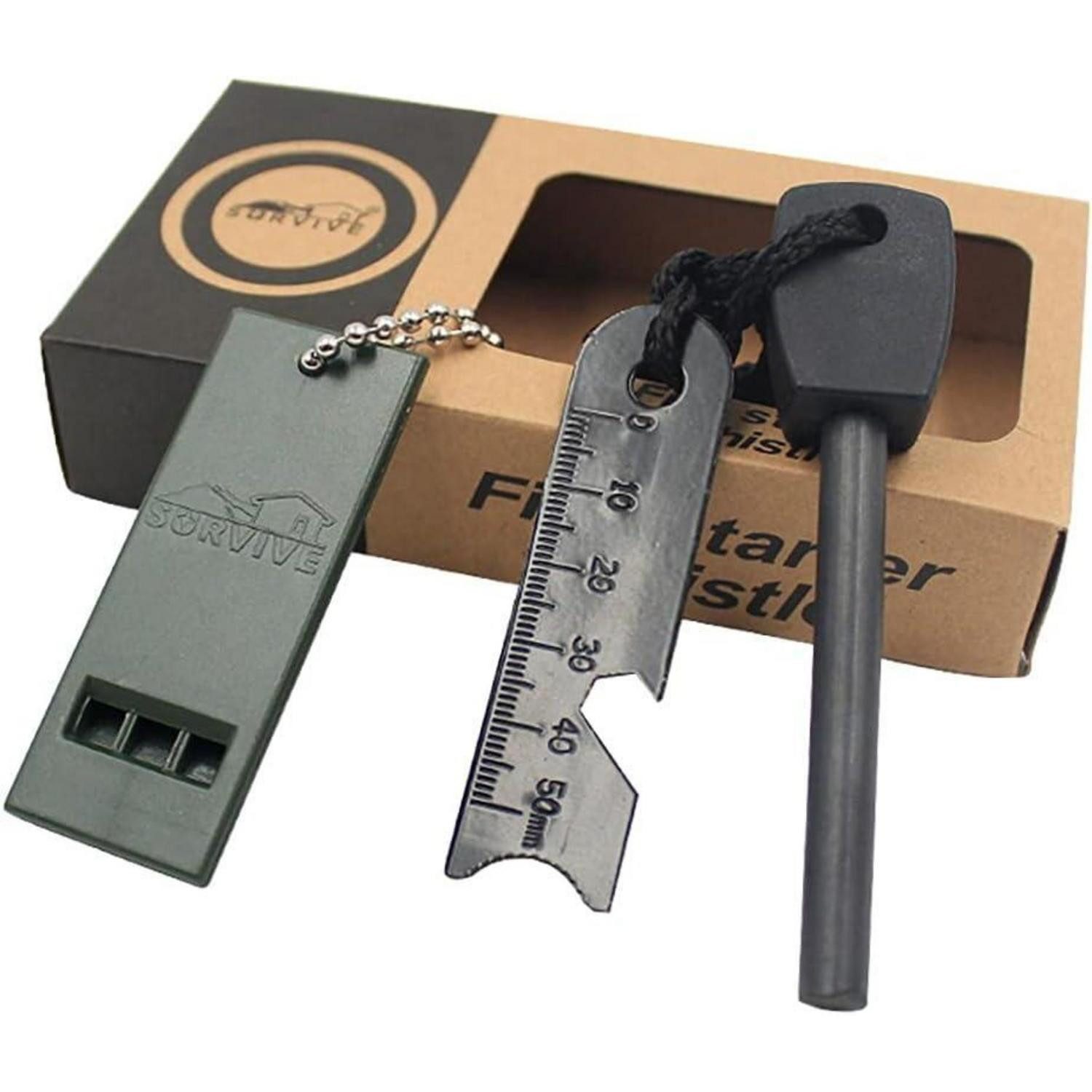 LuxusKollektion Stabanzünder Feuerstahl Feuerstein Survival Kit,