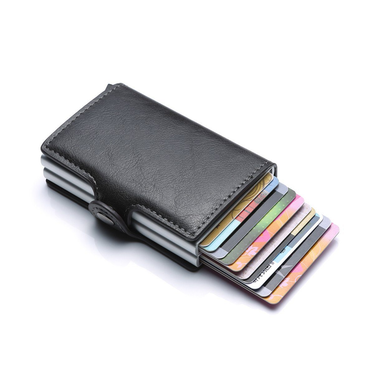 ibettertec Mini Geldbörse, Geldbörse Herren, Leder