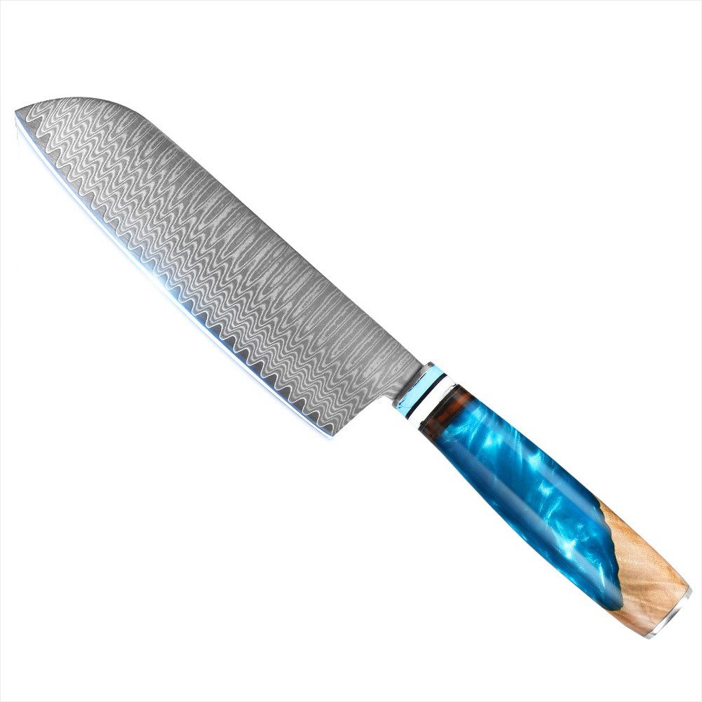 KingLux Santokumesser 17.5cm Damastmesser Küchenmesser 67