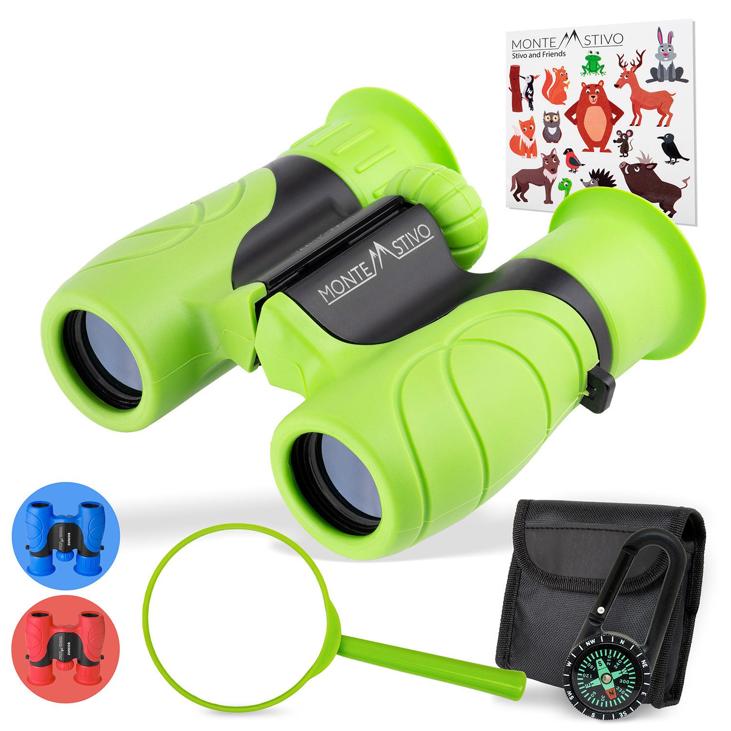 Monte Stivo Norsjo Kinder-Fernglas-Set 8-fach Vergrößerung