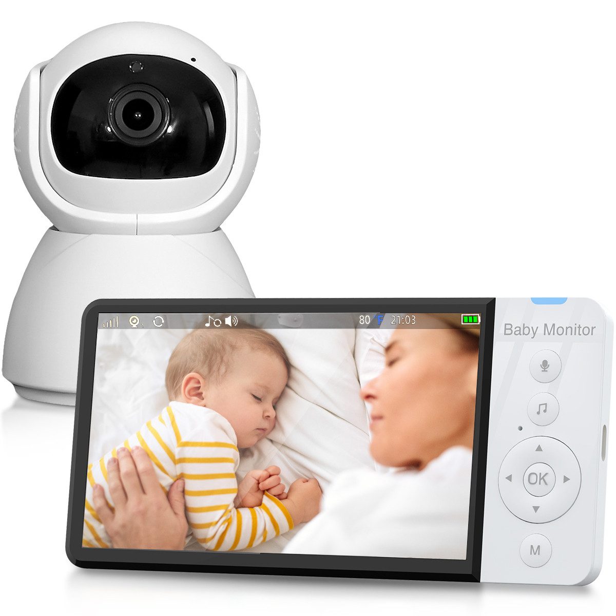 VSIUO Video-Babyphone Babyphone mit Kamera, Video
