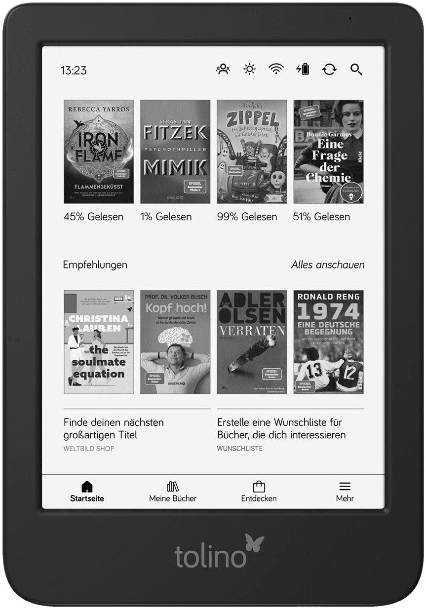 Tolino shine B/W E-Book (6', 16