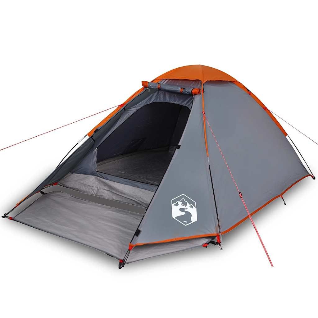 vidaXL Kuppelzelt Kuppel-Campingzelt 4 Personen Grau