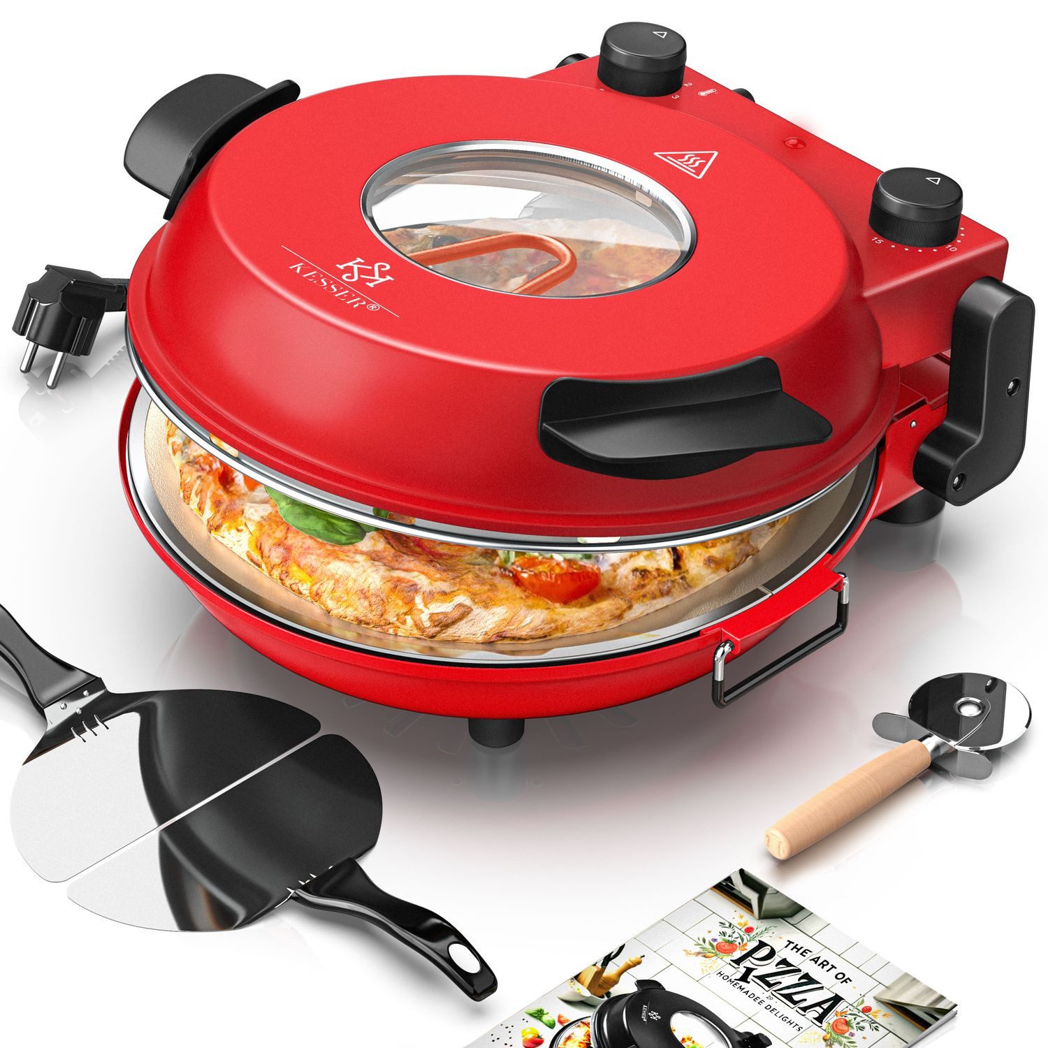 KESSER Pizzaofen 400°C mit feuerfestem Pizzastein