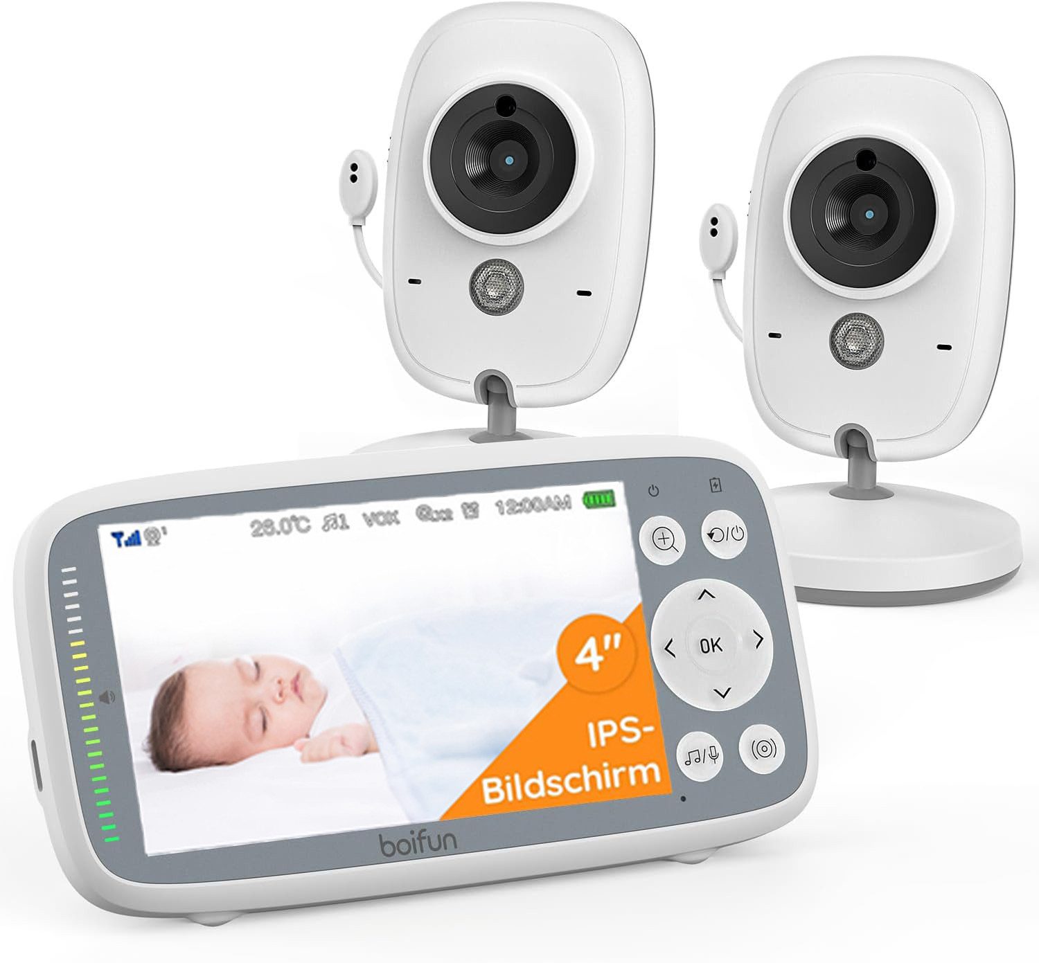 Boifun Babyphone 4 Zoll Video-Babyphone Babyphone
