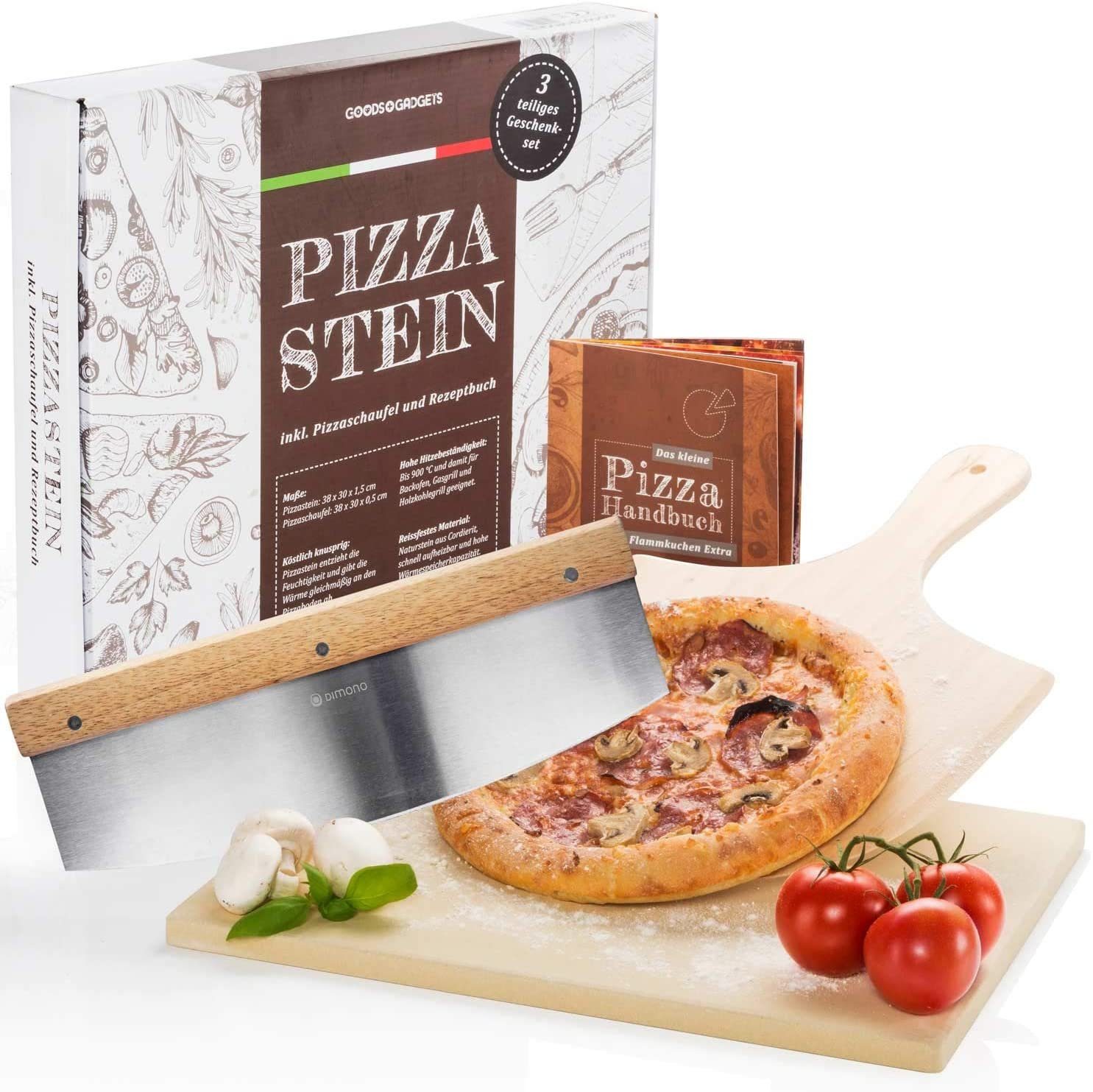 Dimono Pizzastein Backstein Brotbackstein, (Pizzaofen Set,