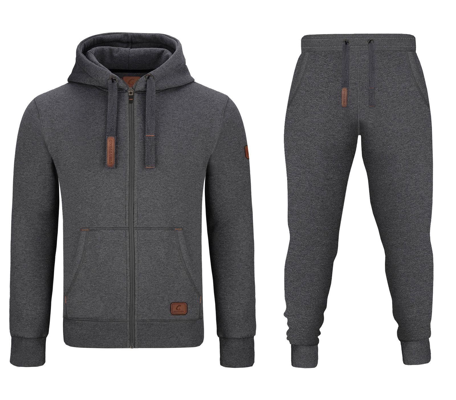 GYMAMBA Jogginganzug Herren leather dunkelgrau (2-tlg),