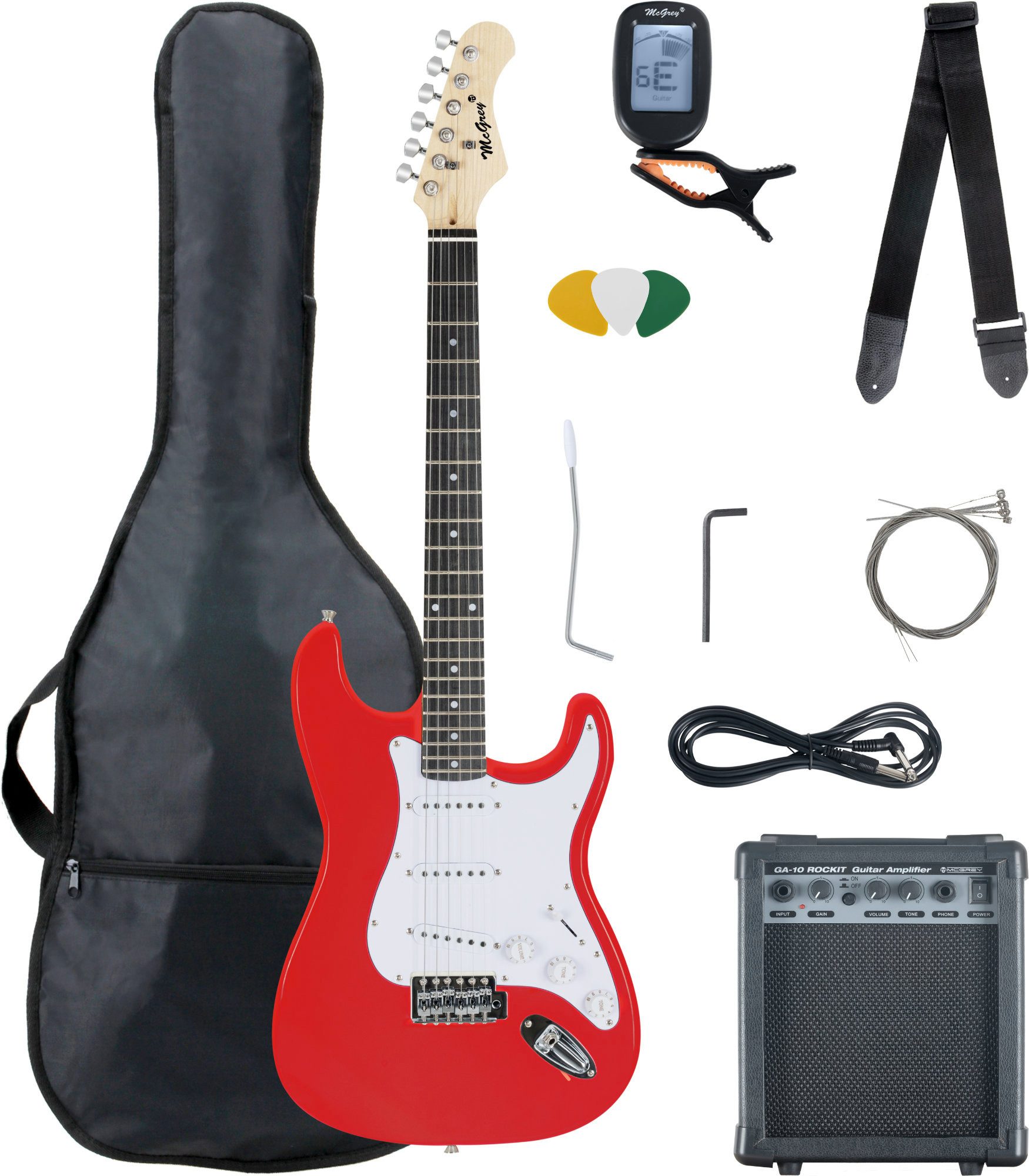 McGrey E-Gitarre Rockit elektrische Gitarre, ST-Style,