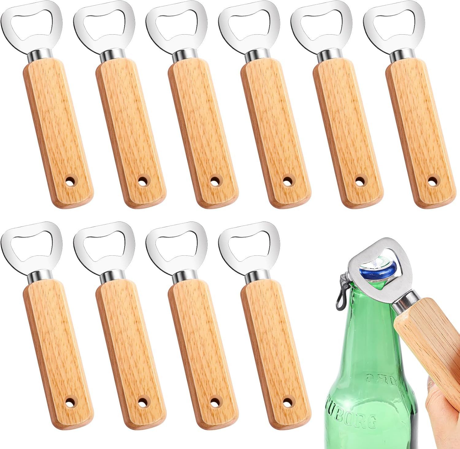 BlingBin Flaschenöffner Flaschenöffner holz Bieröffner Holzgriff